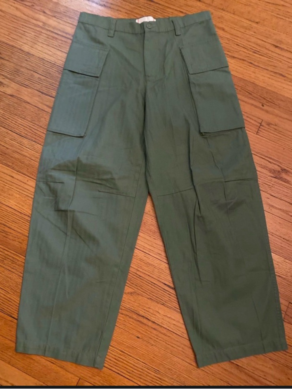 BDG Urban Outfitters Green Military Inspired Herringbone Cargo Pants W32 NWOT